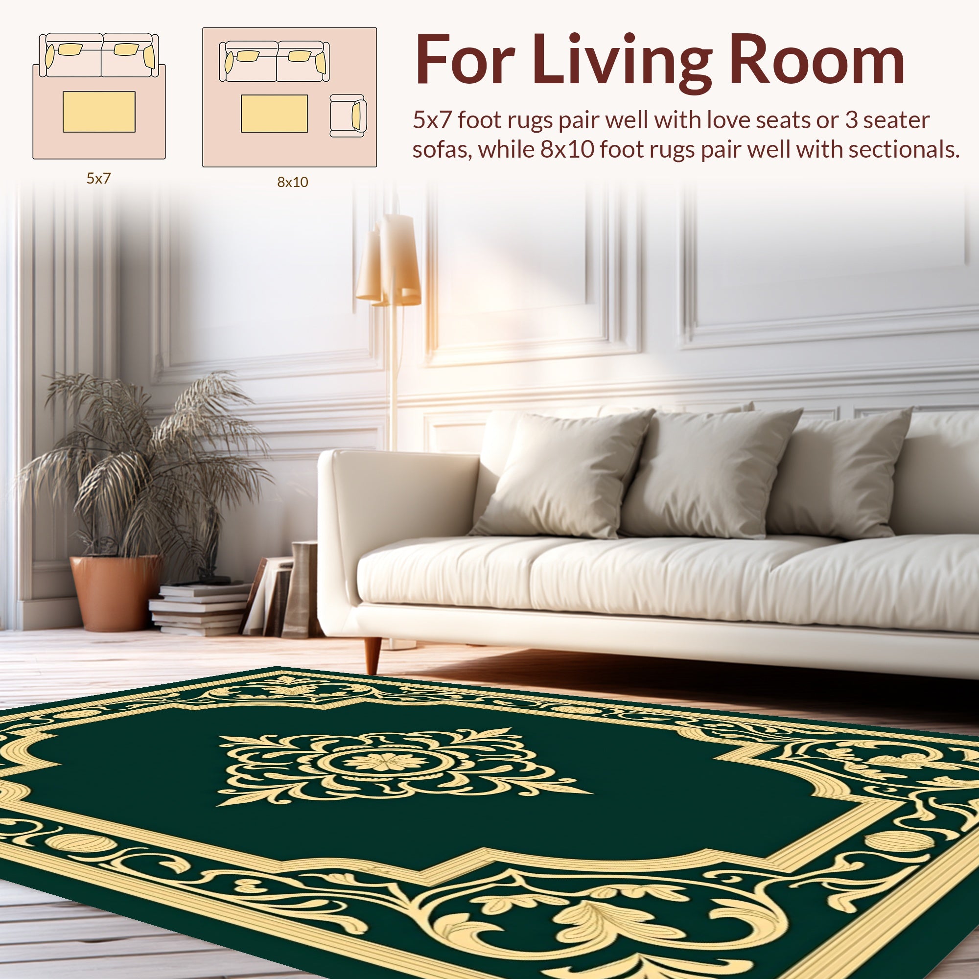 Ornate Floral Scrollwork Pattern Rug