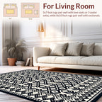 Black Ivory Intricate Geometric Pattern Rug