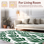 Dark Green Leaf Pattern Rug