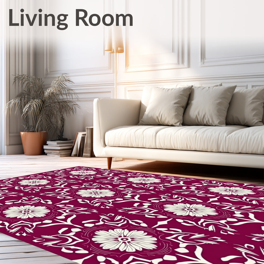 Fleurs Stylises Pattern Rug