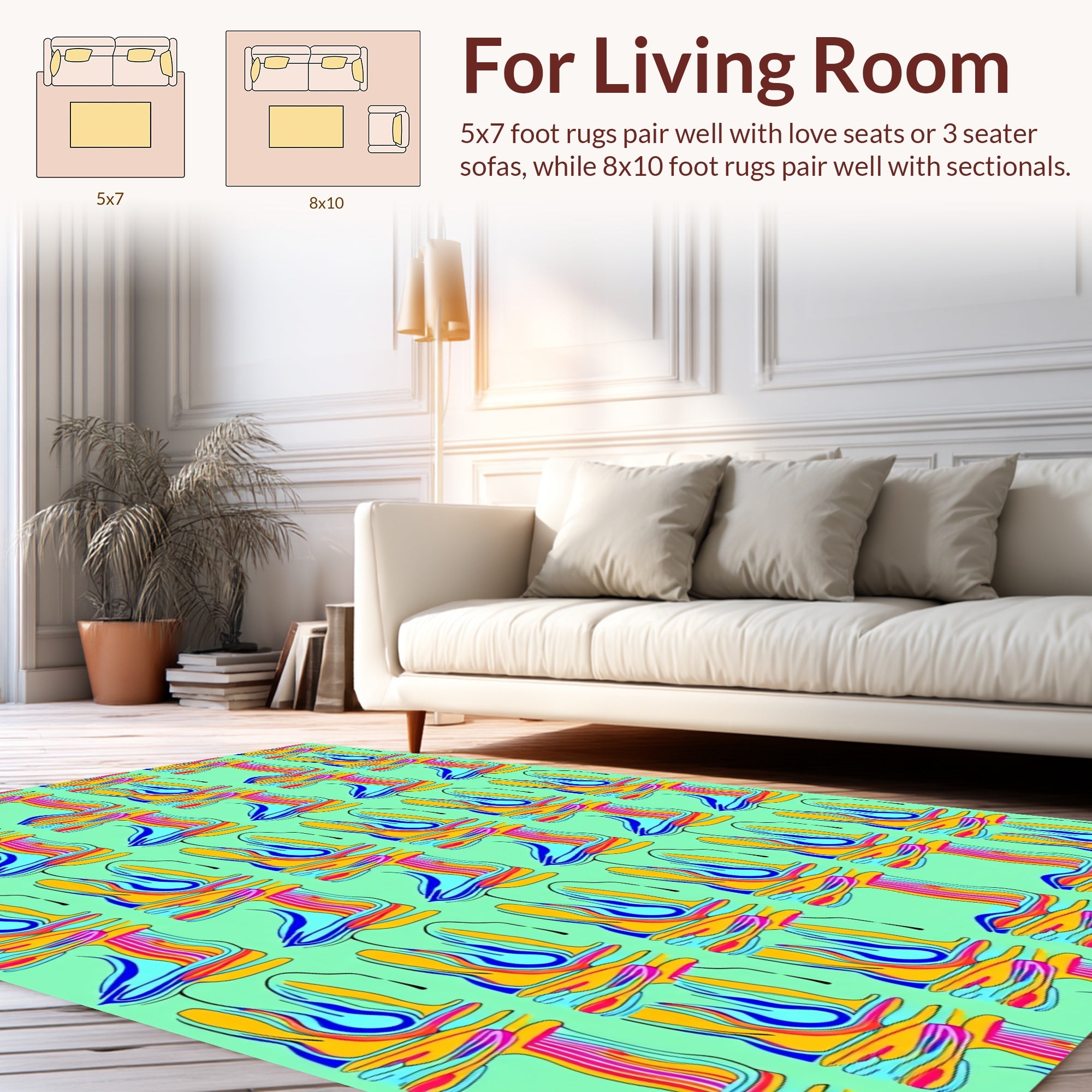 Bold Abstract Colorful Pattern Design Rug