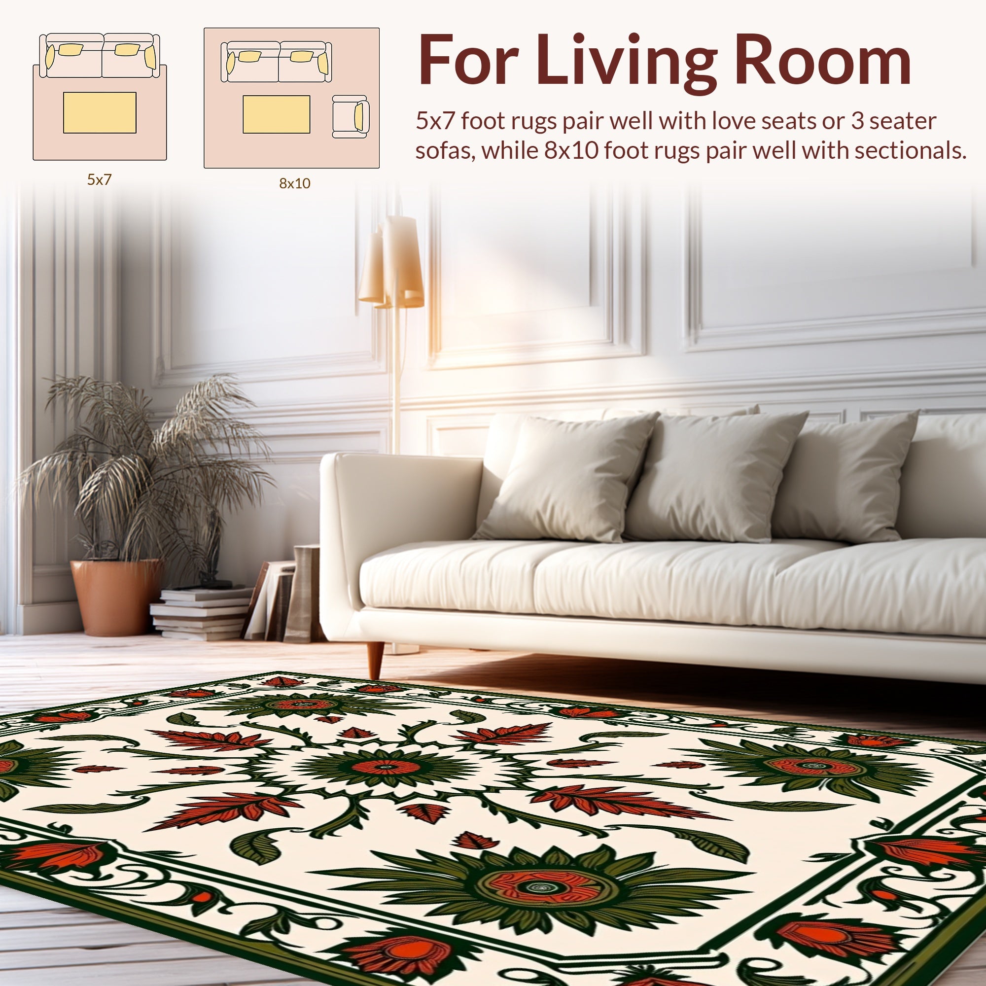 Vintage Floral Medallion Inspired Rug