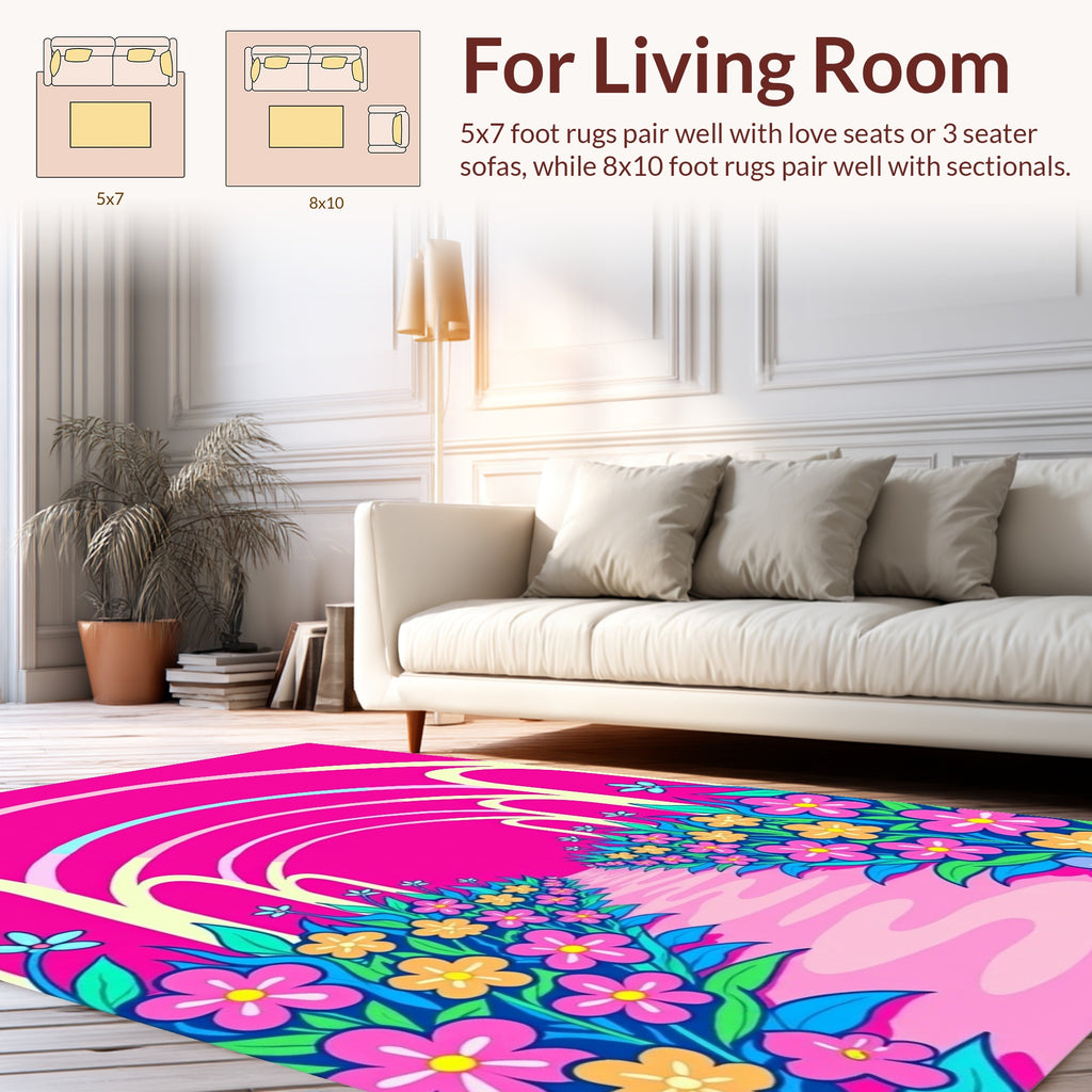 Vibrant Floral Garden Archway Rug