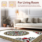 Intricate Floral Mandala Design Rug
