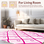 Pink Diamond Pattern with Cloud Shapes Rug