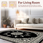 Intricate Black and White Mandala Rug