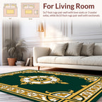 Ornate Golden Green Mandala Rug