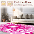 Vibrant Pink Floral Mandala Pattern Rug