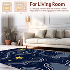 Celestial Swirl Starry Night Pattern Rug