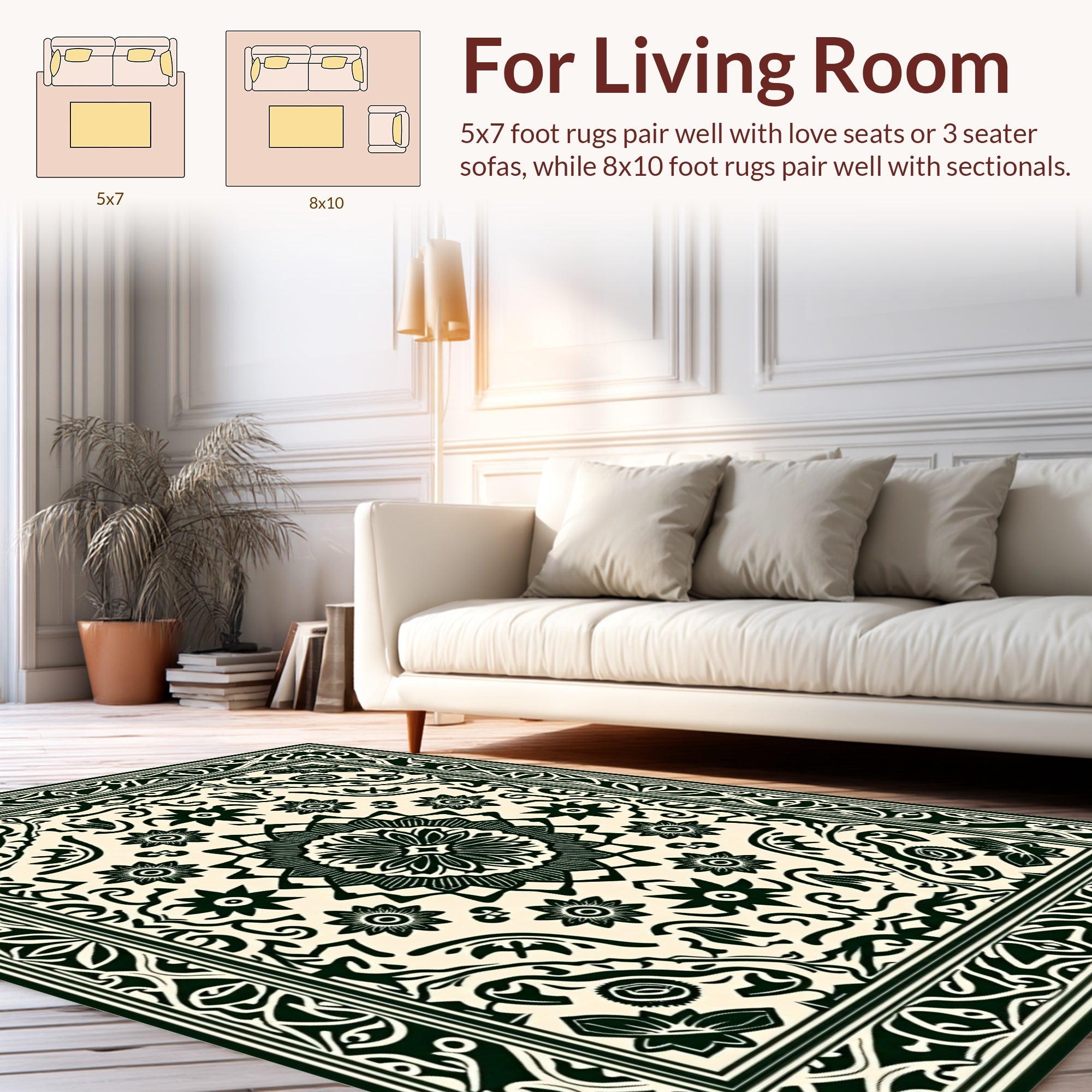 Ornate Floral Mandala Patterned Rug
