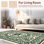 Intricate Green Floral Mandala Design Rug