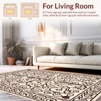 Delicate Scrollwork Floral Pattern Design Rug