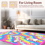 Whimsical Unicorn Star Pattern Rug