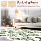 Soft Green Floral Graphic Pattern Rug