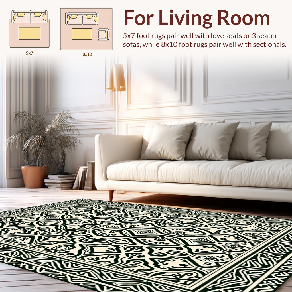 Intricate Floral Symmetry Pattern Rug