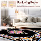 Vibrant Floral Medallion Frame Design Rug