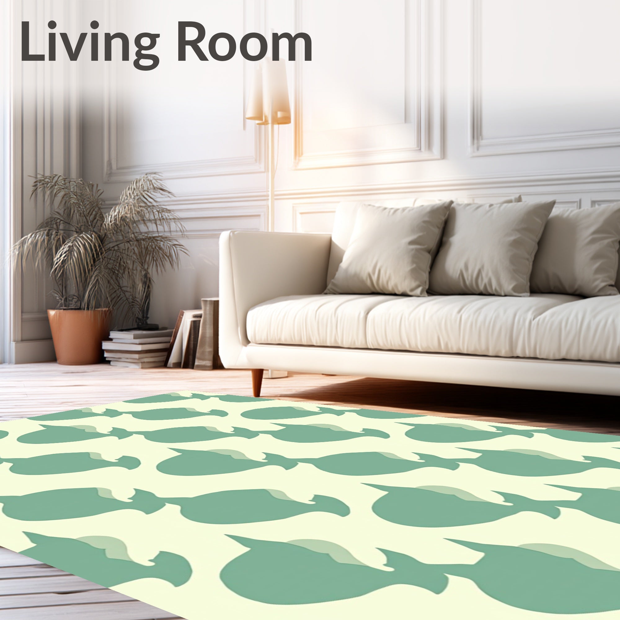 Whale Patterned Repeating Design Rug