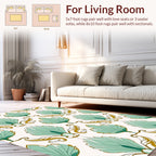 Art Nouveau Floral Leaf Scroll Pattern Rug