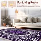 Ornate Violet And Orchid Mandala Pattern Rug
