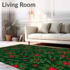 Vibrant Red Poppies Floral Garland Rug