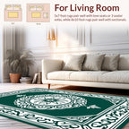 Emerald Green Intricate Scrollwork Pattern Rug