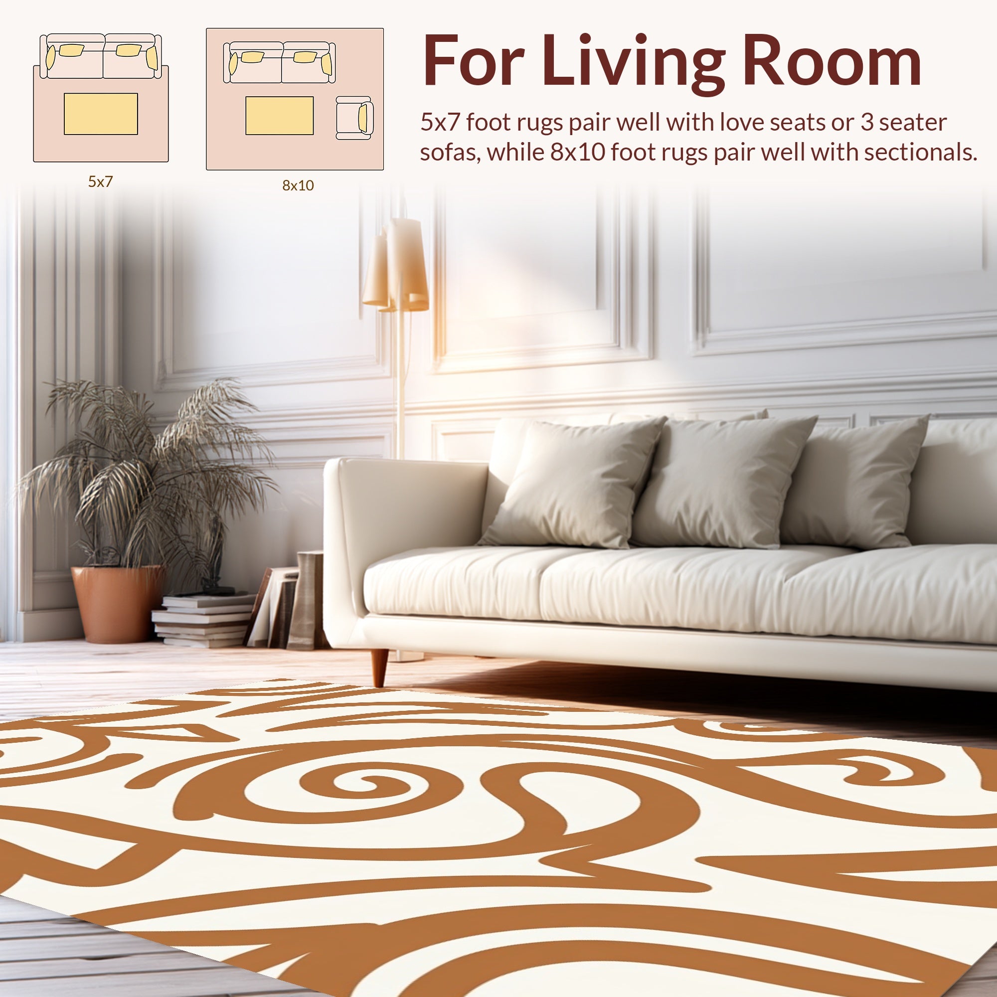 Modern Swirls Abstract Design Rug