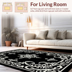 Classic Ivory Floral Scrollwork Design Rug