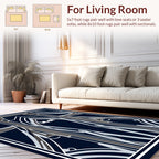 Dark Blue Geometric Archway Design Rug
