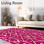 Geometric Art Deco Fuschia Pattern Rug