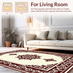 Ornate Floral Medallion Border Design Rug