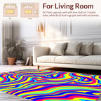 Vibrant Swirl Pattern with 3 Colors Rug