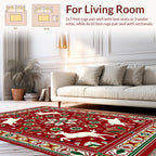 Reindeer And Floral Medallion Pattern Rug