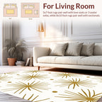Gold Starburst With Dots Pattern Rug