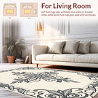 Ornate Floral Scrollwork Design Rug