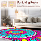 Vibrant Geometric Mandala Pattern Design Rug