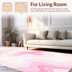 Soft Pink Swirl Marble Pattern Rug
