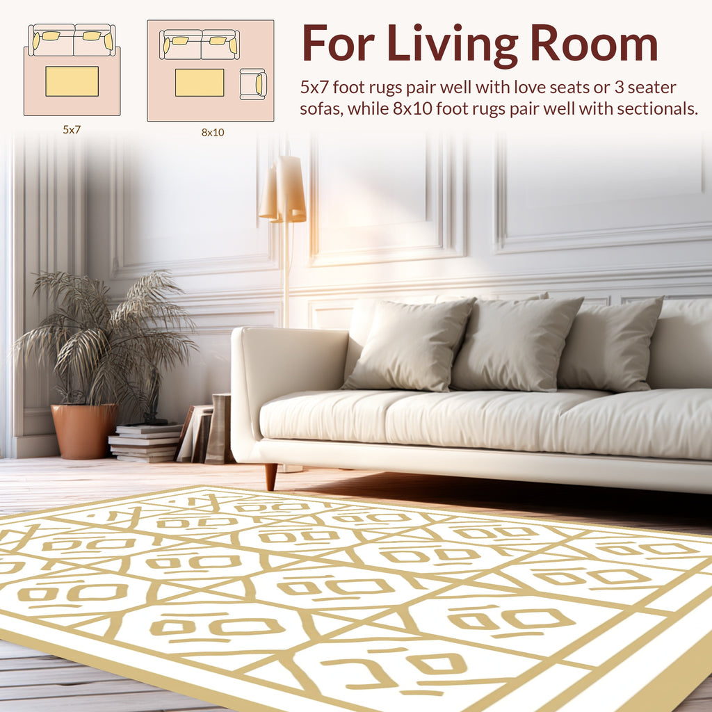 Geometric Grid Art Deco Pattern Rug