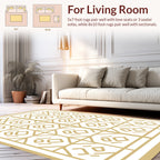 Geometric Grid Art Deco Pattern Rug