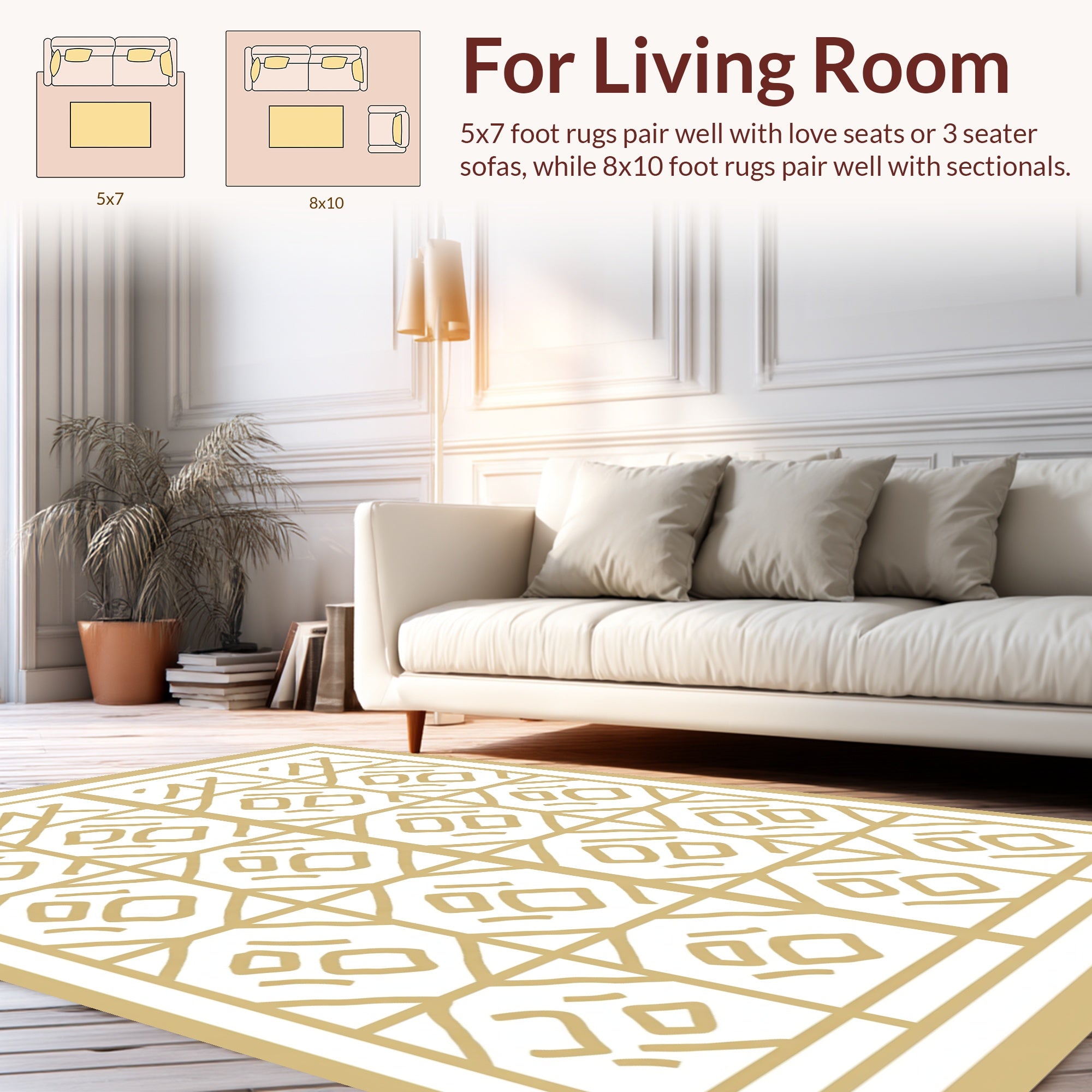Geometric Grid Art Deco Pattern Rug