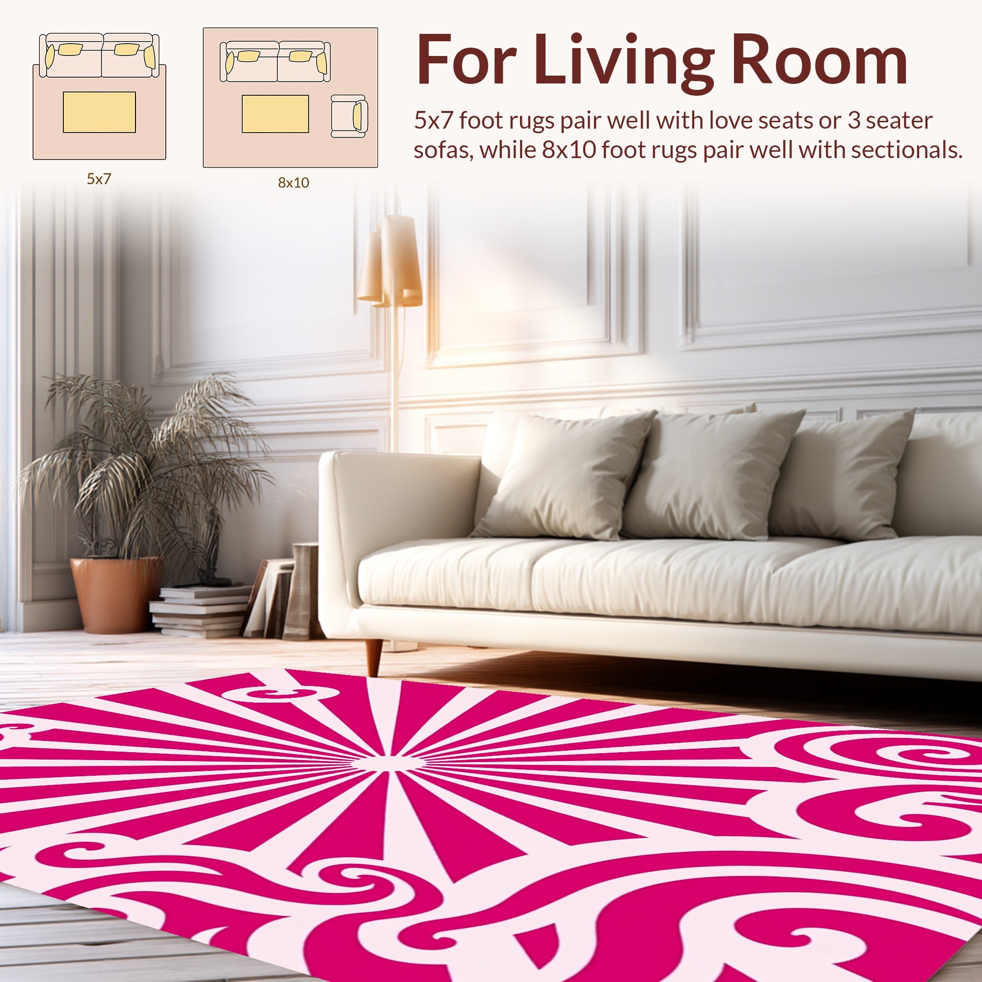 Radiant Swirls Pink Pattern Rug
