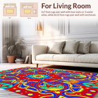 Vibrant Abstract Psychedelic Swirls Rug