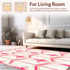 Art Deco Inspired Pink Geometric Pattern Rug