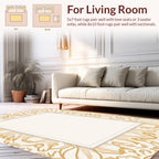 Golden Organic Swirls Decorative Pattern Rug