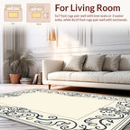 Elegant Scrollwork Floral Pattern Rug