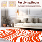 Dynamic Orange Swirl Pattern Rug