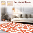 Red Sunburst Ethnic Pattern Rug