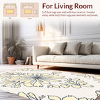 Soft Yellow Watercolor Floral Pattern Rug
