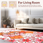 Enchanted Fox Family Floral Print Rug