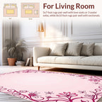 Elegant Floral Swirls In Pink Rug