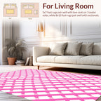 Pink Lattice Stripe Pattern Rug